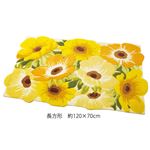 アネモネ柄 玄関マット/ドアマット 【長方形 約75×45cm】 防滑加工 カービング加工 〔エントランス 入口 廊下〕