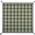 チェック柄 ラグマット/絨毯 【約130cm×185cm グリーン】 長方形 ウール インド綿混 タッセル付き ホットカーペット 床暖房対応