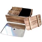 焼杉風木枠付き 調理器具./キッチン用品 【横38.7×縦18×奥行29.7cm】 日本製 『ふるさとのれん』 〔台所用品〕