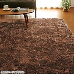さらふわシャギーラグマット(ホットカーペット対応) 【サークル(円形)/約90×90cm】 ブラウン