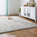 さらふわシャギーラグマット(ホットカーペット対応) 【サークル(円形)約90×90cm】 ナチュラルグレー(灰)