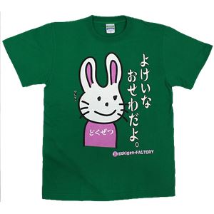 【アホ研究所・アホTシャツ・自虐Tシャツ】毒舌うさこ よけいなお世話 Sサイズ グリーン