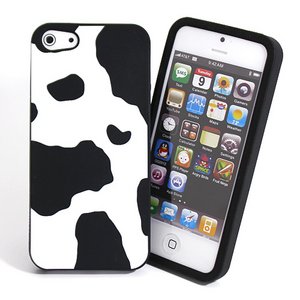aglowDESIGN iPhone5/5s　アニマルシリコンケース　ウシ柄 - 拡大画像