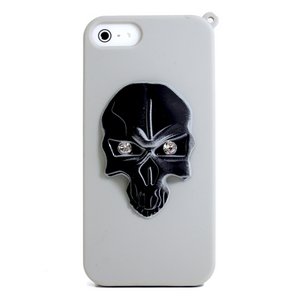 aglowDESIGN iPhone5/5s　スカルシリコンケース　シルバー×ブラック