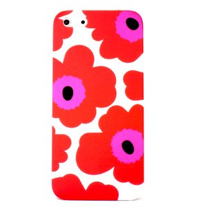 aglowDESIGN iPhone5/5s　花柄ハードケース　レッド - 拡大画像