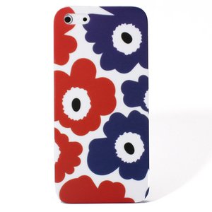 aglowDESIGN iPhone5/5s　花柄ハードケース　レッド×ネイビー - 拡大画像