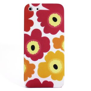 aglowDESIGN iPhone5/5s　花柄ハードケース　レッド×イエロー - 拡大画像