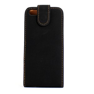 aglowDESIGN　iPhone5/5s　縦開きスエードレザー　ブラック
