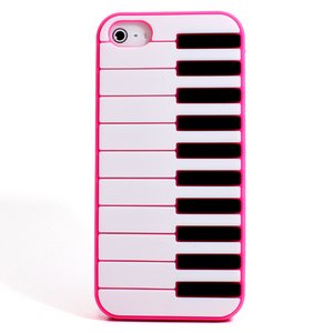 aglowDESGN　iPhone5/5s　ピアノシリコンケース　ピンク