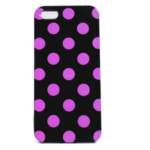 aglowDESIGN　iPhone5/5s　ドット柄TPUケース　ブラック×ピンク - 拡大画像