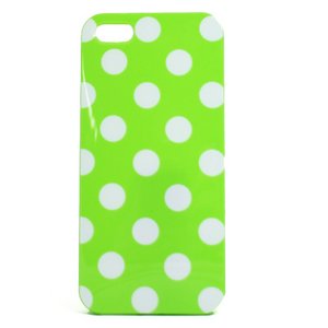 aglowDESIGN　iPhone5/5s　ドット柄TPUケース　グリーン×ホワイト - 拡大画像