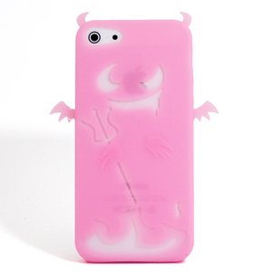 aglowDESIGN　iPhone5 悪魔シリコンケース　ライトピンク - 拡大画像