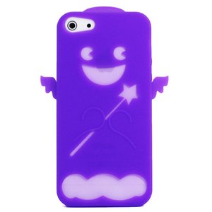 aglowDESIGN　iPhone5 天使シリコンケース　パープル - 拡大画像