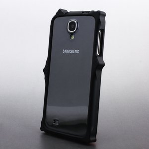 aglowDESIGN　GALAXY S4　セミラウンドアルミバンパー　ブラック - 拡大画像