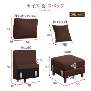 カスタマイズソファー 【座面・背もたれパーツ単品/レッド】 ファブリック生地 『Connect』 ※ソファー用オプションパーツ 商品写真2