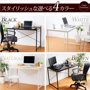 シンプルパソコンデスク(ワークデスク/作業机) 幅110cm ブラック 『e-desk』 木目調天板 アジャスター付き 商品写真3