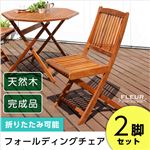 アジアン カフェ風 テラス 【FLEURシリーズ】フォールディングチェア 2脚セット ブラウン
