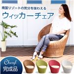 天然ラタンチェア/籐椅子 【ブラウン】 厚手クッション付き 『CHERYL』 リゾートテイスト 【完成品】