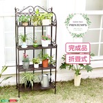 プランタン 4段ラック【プランタンシリーズ-PRINTEMPS】（4段 フラワースタンド アンティーク） ブラック