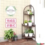 プランタン 3段コーナーラック【プランタンシリーズ-PRINTEMPS】（コーナーラック フラワースタンド アンティーク） ブラック