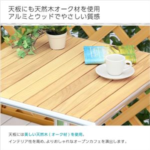 ガーデンアルミウッドテーブル【カメリア -CAMELIA-】(ガーデン 四角 テーブル 木製 60幅) 商品写真2