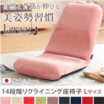 リクライニング座椅子/フロアチェア 【Lサイズ 起毛ブラック】 流線形フォルム 日本製 『Leraar-リーラー-』