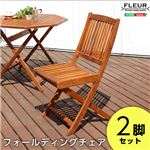 アジアン カフェ風 テラス 【FLEURシリーズ】フォールディングチェア 2脚セット