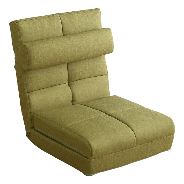 座椅子 約幅60cm グリーン スチールパイプ ウレタン 日本製 クッション付き 3way 完成品 リビング ダイニング プレゼント b04
