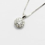 18金ホワイトゴールド0.2ctダイヤモンドペンダント