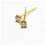 18金0.1ct6爪ダイヤモンドスタッドピアス