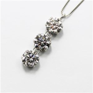 プラチナ1.8ctスリーストーントリロジーダイヤモンドペンダント