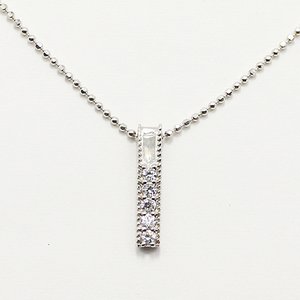 0.1ct 天然ダイヤモンド ストレートライン スクエア ペンダント ネックレス 商品写真1