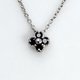0.1ct　ブラックダイヤモンド　ミル打ち　四つ葉　クローパー　ペンダント　ネックレス - 縮小画像1