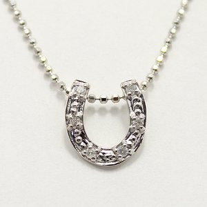 天然ダイヤモンド 6石ストーン ホースシュー 馬蹄 デザイン ペンダント ネックレス 商品画像