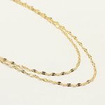 10金イエローゴールド　38cm　2連　デザイン　チェーン　ネックレス