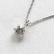 10金ホワイトゴールド　0.1ct　一粒石　ダイヤモンド　6爪　ペンダント　ネックレス - 縮小画像1
