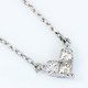 18金ホワイトゴールド　0.1ct天然ダイヤモンド　プリンセスカット　ハート　ペンダント　ネックレス - 縮小画像1