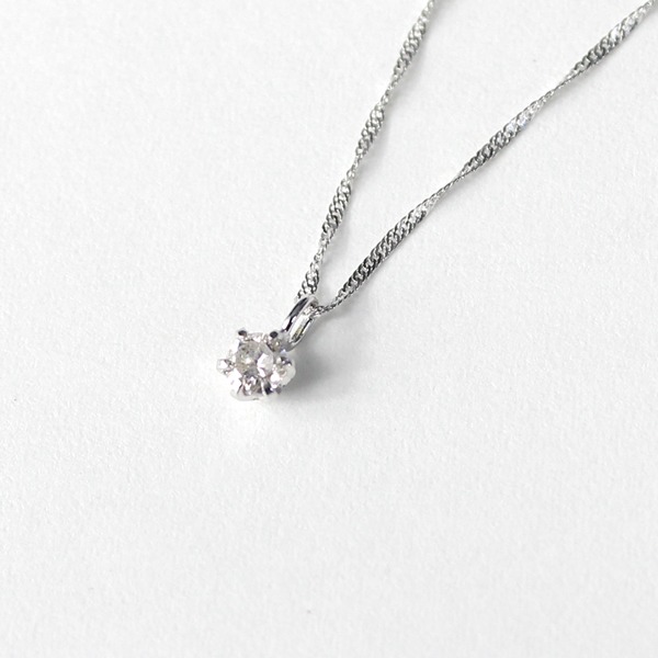 18金 ホワイトゴールド ダイヤモンド 0.1ct ペンダント ネックレスf00