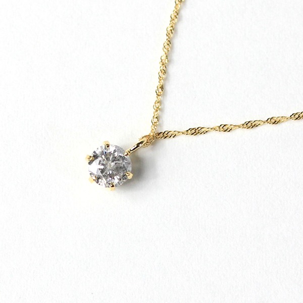 18金 イエローゴールド 0.3ct ダイヤモンド ペンダント f00