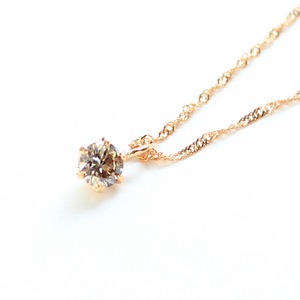 18金ピンクゴールド ブラウンダイヤモンド 0.1ct ペンダント ネックレス 商品写真1