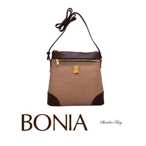 BONIA(ボニア)エンブレム付きショルダーバッグ/本革/シンプル/レディース【boniabag-100】【80734-105-15】