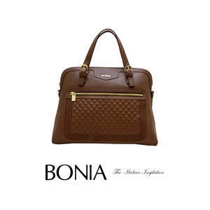 BONIA(ボニア)レザーキルティングラウンドバッグ/本革/牛革/シンプル/レディース/2way【boniabag-115】【081111-004】ベージュ