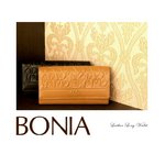BONIA（ボニア）モノグラム型押しかぶせ長財布/レディース【bonia-313】【081116-501】ブラック