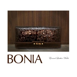 BONIA（ボニア）牛革エナメルかぶせ長財布/レディース/メンズ【bonia-322】【081141-503-15】