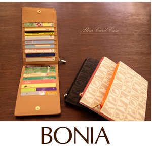 BONIA（ボニア）モノグラムスリムカードケース/レディース/メンズ【bonia-334】【080535-711-01】ブラウン