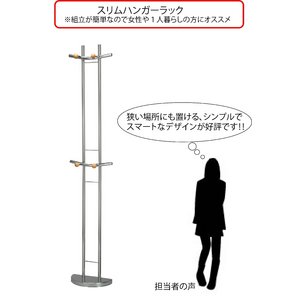 スリムハンガーラック(シルバー)  　幅35×奥行17.5×高さ179cm 　〔収納〕〔ハンガー〕〔NK-507〕
