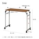 伸縮式ベッドテーブル(サイドテーブル) キャスター付き/可動式/高さ・幅調節可/机/木目/介護/NK-512 ブラウン(茶) - 縮小画像5
