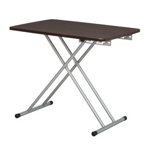 おしゃれな部屋作りに 6段階式昇降テーブル(75)(ブラウン)リフト・リフティングテーブル[NK-527]