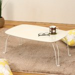 ブランドテーブル(アイボリー)　幅75×奥行50×高さ30cm[テーブル][机][高級感][北欧風][鏡面]