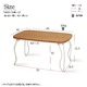 ウッドテーブル(折りたたみローテーブル) 木製/スチール 幅60cm×奥行40cm ナチュラル 【完成品】 - 縮小画像3